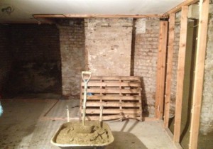 Damp proofing and tanking of a basement, London